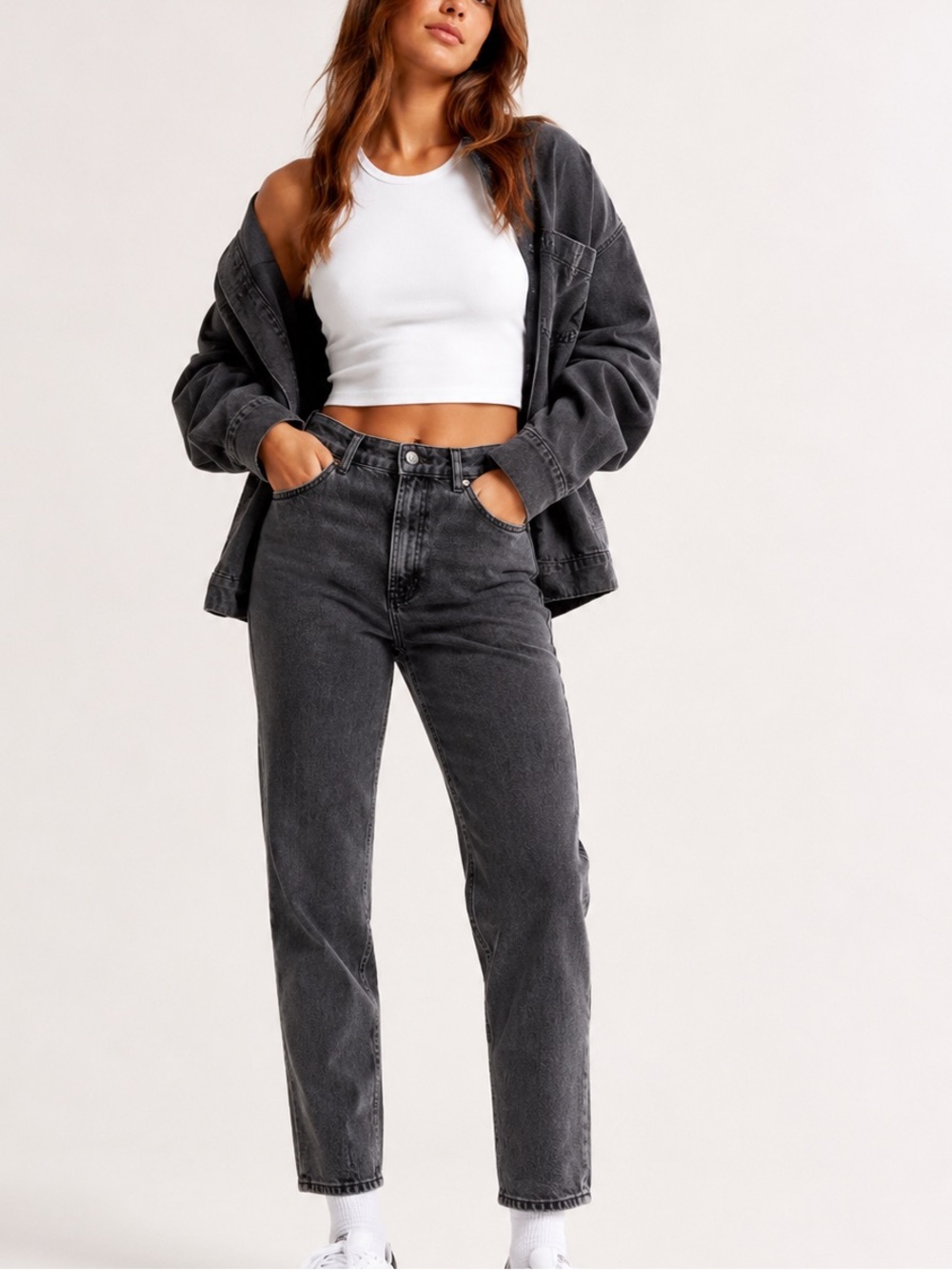 BDG Washed Black High-Rise mom Jeans Black